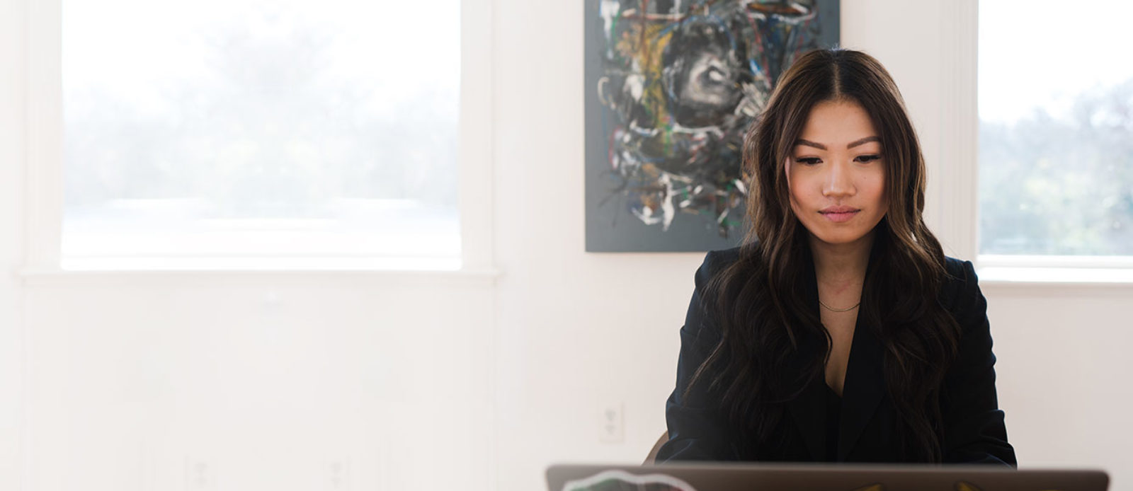 woman using laptop computer